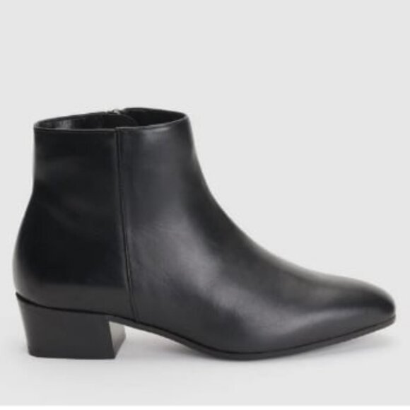 AQUATALIA Italy Fuoco Black Leather Ankle Boot 7.5 MSRP $495 - Picture 1 of 10